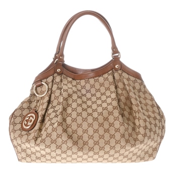 グッチ スーキー ハンドバッグ スーキー ベージュ/エボニー/ブラウン 211943 GGキャンバス/レザー レディース バッグ 【中古】【bag】