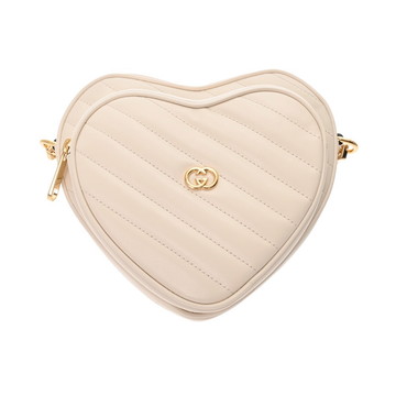 グッチ インターロッキングG チェーンショルダー  ホワイト 751628 レザー レディース バッグ 【中古】【bag】