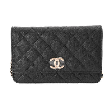 シャネル マトラッセ クラシック チェーンウォレット ブラック AP3127 グレインドカーフスキン レディース バッグ 【未使用】【bag】