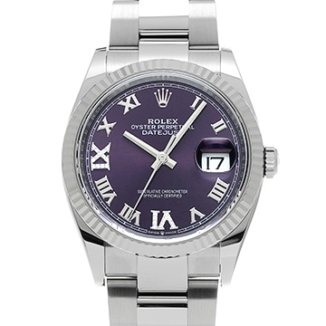 ロレックス デイトジャスト 36 126234 オーベルジーヌ/ダイヤモンド メンズ 時計 【中古】【wristwatch】