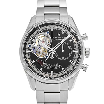 ゼニス クロノマスター エル・プリメロ オープン パワーリザーブ 03.2080.4021/21.M2040 ブラック メンズ 時計 【中古】【wristwatch】