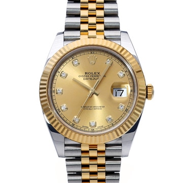 ロレックス デイトジャスト 41 126333G シャンパン/ダイヤモンド メンズ 時計 【中古】【wristwatch】