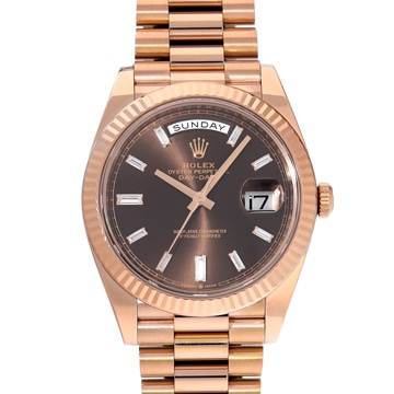 ロレックス デイデイト 40 228235A チョコレートブラウン/ダイヤモンド メンズ 時計 【中古】【wristwatch】