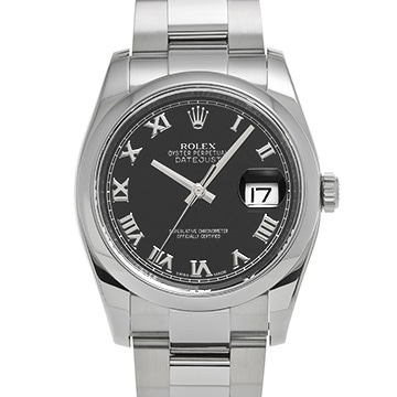 ロレックス デイトジャスト 116200 ブラック メンズ 時計 【中古】【wristwatch】