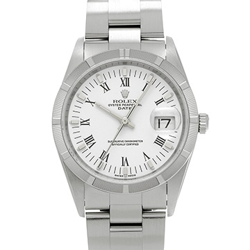 ロレックス オイスターパーペチュアル デイト 15210 ホワイト メンズ 時計 【中古】【wristwatch】