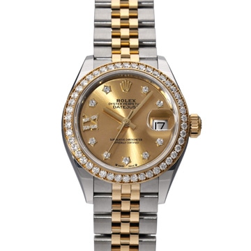 ロレックス レディ デイトジャスト 279383RBR シャンパン/スターダイヤモンド レディース 時計 【中古】【wristwatch】