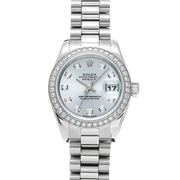ロレックス デイトジャスト 179136G アイスブルー/ダイヤモンド レディース 時計 【中古】【wristwatch】