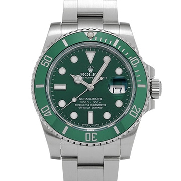 ロレックス サブマリーナ デイト 116610LV グリーン メンズ 時計 【中古】【wristwatch】
