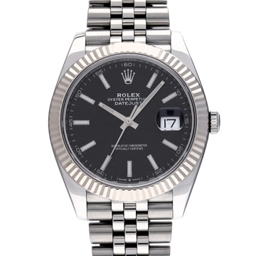 ロレックス デイトジャスト 41 126334 ブライトブラック メンズ 時計 【中古】【wristwatch】