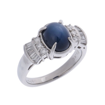 ノーブランド スターサファイア リング シルバー Pt900プラチナ レディース ジュエリー 【中古】【jewelry】