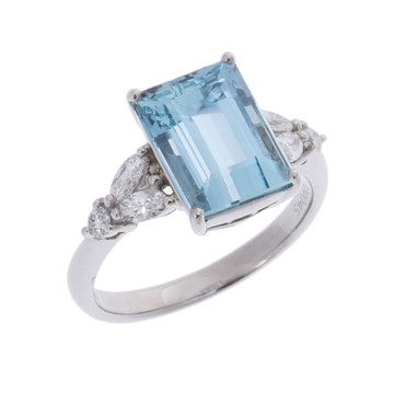 ノーブランド アクアマリン リング シルバー Pt900プラチナ レディース ジュエリー 【中古】【jewelry】