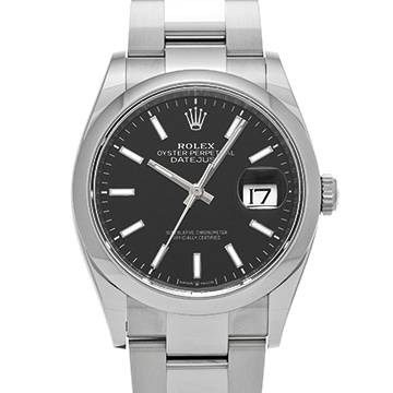 ロレックス デイトジャスト 36 126200 ブライトブラック メンズ 時計 【中古】【wristwatch】
