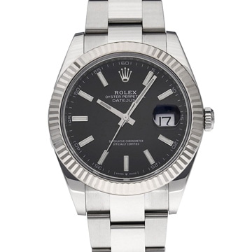 ロレックス デイトジャスト 41 126334 ブライトブラック メンズ 時計 【中古】【wristwatch】