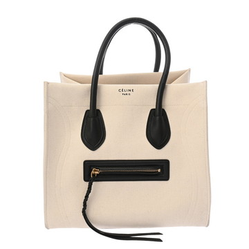 セリーヌ ラゲージ ファントム ホワイト/ブラック 169953AAF キャンバス/レザー レディース バッグ 【中古】【bag】