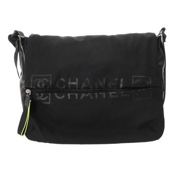 シャネル スポーツ ショルダーバッグ ブラック ナイロン レディース バッグ 【中古】【bag】