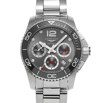 ロンジン ハイドロコンクエスト クロノグラフ L3.783.4.76.6 グレー メンズ 時計 【中古】【wristwatch】
