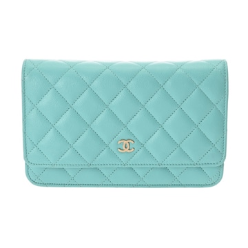 シャネル クラシック チェーンウォレット アクアブルー AP0250 グレインドカーフスキン レディース バッグ 【中古】【bag】