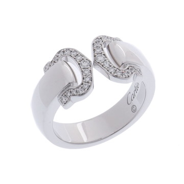 カルティエ 2Cブークルセ リング #51 シルバー K18ホワイトゴールド WG レディース ジュエリー 【中古】【jewelry】