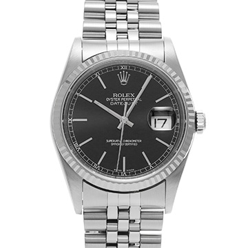 ロレックス デイトジャスト 16234 ブラック メンズ 時計 【中古】【wristwatch】