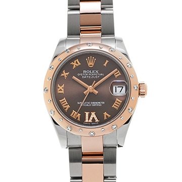 ロレックス デイトジャスト 31 178341 チョコレートブラウン/ダイヤモンド ユニセックス 時計 【中古】【wristwatch】
