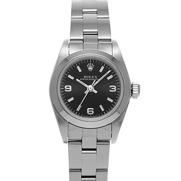 ロレックス オイスターパーペチュアル 67180 ブラック レディース 時計 【中古】【wristwatch】