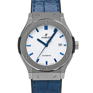 ウブロ クラシックフュージョン チタニウム ホワイトシャイニー ブルー 542.NX.2210.LR.JPN17 ホワイト メンズ 時計 【中古】【wristwatch】