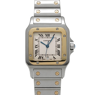カルティエ サントス ガルベ LM W20011C4 アイボリー メンズ 時計 【中古】【wristwatch】