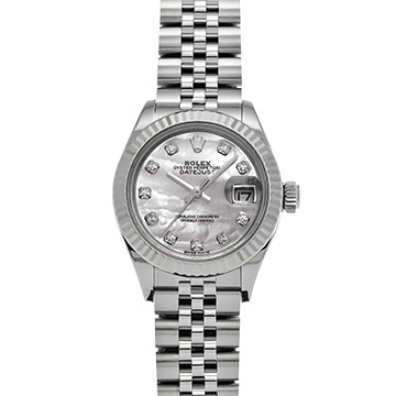 ロレックス レディ デイトジャスト 28 279174NG ホワイトシェル/ダイヤモンド レディース 時計 【中古】【wristwatch】