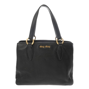 ミュウミュウ 2Way ハンドバッグ ブラック レザー レディース バッグ 【中古】【bag】