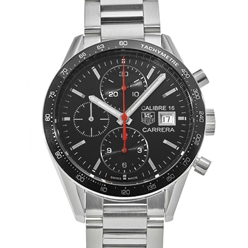 タグ ホイヤー カレラ キャリバー16 クロノグラフ CV201AK.BA0727 ブラック メンズ 時計 【中古】【wristwatch】