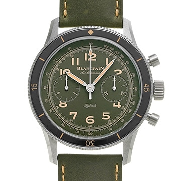ブランパン エアコマンド フライバック クロノグラフ 200本限定 AC02-12B53-63B グリーン メンズ 時計 【中古】【wristwatch】
