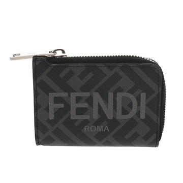 フェンディ コインカードケース ズッカ柄 グレー/ブラック 7M0341-AJJ8-228-2018 PVC メンズ 財布 【中古】【purse】