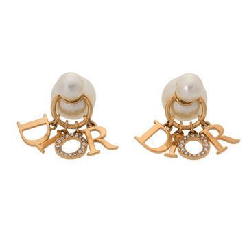 ディオール DIOR TRIBALES ピアス ゴールド/ホワイト E1411TRICY_D301 メタル/クリスタル/レジンパール レディース ジュエリー 【中古】【jewelry】