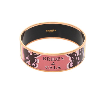 エルメス エマイユ GM バングル BRIDES DE GALA ピンクデリリウム/ゴールド金具 メタル レディース ジュエリー 【中古】【jewelry】