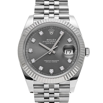 ロレックス デイトジャスト 41 126334G スレートグレー/ダイヤモンド メンズ 時計 【中古】【wristwatch】