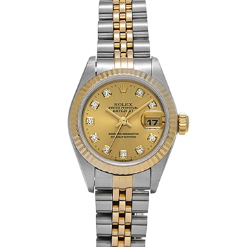 ロレックス デイトジャスト 69173G シャンパン/ダイヤモンド レディース 時計 【中古】【wristwatch】