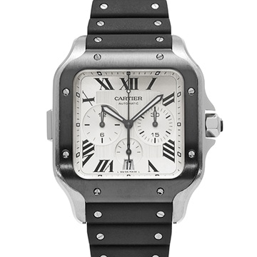 カルティエ サントス ドゥ カルティエ クロノグラフ XL WSSA0017 シルバー メンズ 時計 【中古】【wristwatch】