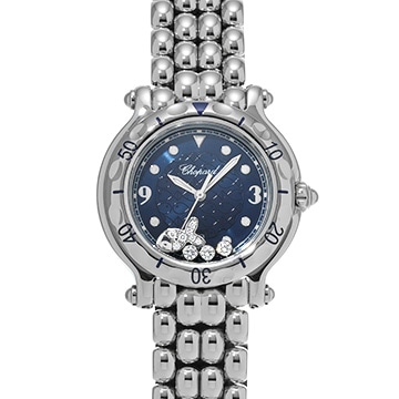 ショパール ハッピースポーツ ハッピーフィッシュ 27/8925 ブルー/ダイヤモンド レディース 時計 【中古】【wristwatch】