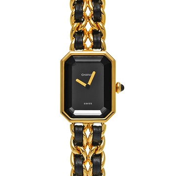 シャネル プルミエール M H0001 ブラック レディース 時計 【中古】【wristwatch】