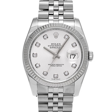 ロレックス デイトジャスト 116234G シルバー/ダイヤモンド メンズ 時計 【中古】【wristwatch】