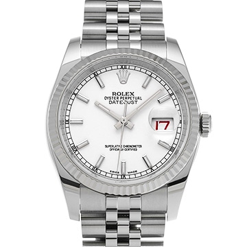 ロレックス デイトジャスト 116234 ホワイト メンズ 時計 【中古】【wristwatch】