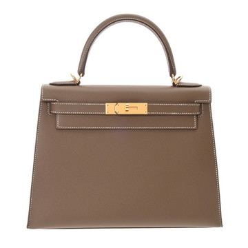 エルメス ケリー 28 外縫い エトゥープ ヴォーエプソン レディース バッグ 【中古】【bag】