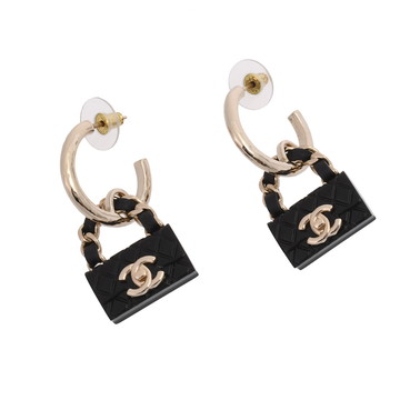 シャネル ピアス ゴールド/ブラック ABA009 メタル/レジン レディース ジュエリー 【中古】【jewelry】