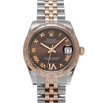 ロレックス デイトジャスト 31 178341 チョコレートブラウン/ダイヤモンド ユニセックス 時計 【中古】【wristwatch】