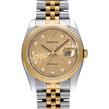 ロレックス デイトジャスト 116233G シャンパンコンピュータ/ダイヤモンド メンズ 時計 【中古】【wristwatch】