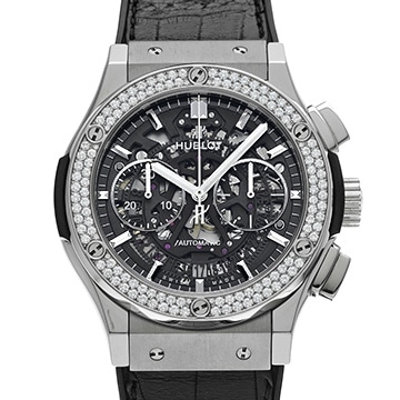 ウブロ クラシックフュージョン アエロフュージョン チタニウム ダイヤモンド 525.NX.0170.LR.1104 スケルトン メンズ 時計 【中古】【wristwatch】