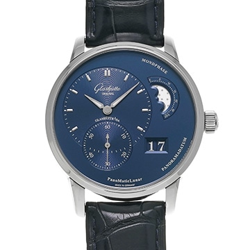 グラスヒュッテ オリジナル パノマティックルナ 1-90-02-46-32-35 ガルバニックブルー メンズ 時計 【中古】【wristwatch】