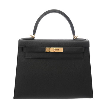 エルメス ケリー 28 外縫い 2WAY ブラック ヴォーエプソン レディース バッグ 【中古】【bag】