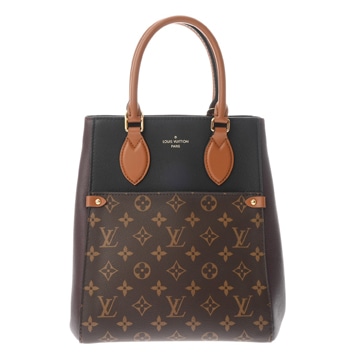 ルイ ヴィトン モノグラム フォールド トート MM 2WAY ノワール/ワイン/クレーム M45409 レザー レディース バッグ 【中古】【bag】