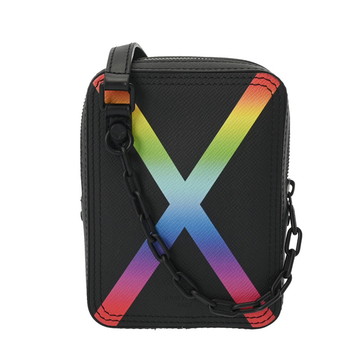 ルイ ヴィトン タイガ ダヌーブメッセンジャー ブラック レザー メンズ バッグ 【中古】【bag】